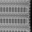 Raschel Lace Panel with Finished Edges - Ivory Geometric Rows of Windows