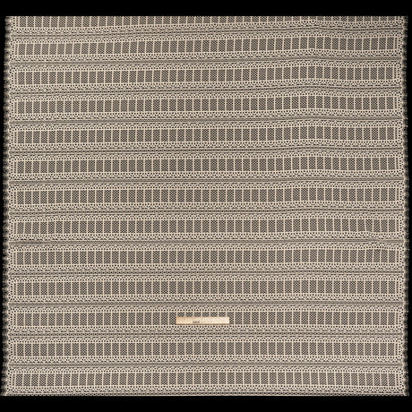 Raschel Lace Panel with Finished Edges - Tea Stain Geometric Rows of Windows
