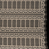 Raschel Lace Panel with Finished Edges - Tea Stain Geometric Rows of Windows