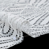 Corded Raschel Lace Panel with Finished Edges - Ivory Fan Palm Scallops
