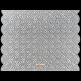 Corded Raschel Lace Panel with Finished Edges - Ivory Fan Palm Scallops