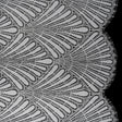 Corded Raschel Lace Panel with Finished Edges - Ivory Fan Palm Scallops