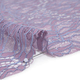 Corded Raschel Lace Panel with Finished Edges - Lavender and Sky Blue All-Over Flowers and Leaves