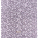 Corded Raschel Lace Panel with Finished Edges - Lavender and Sky Blue All-Over Flowers and Leaves