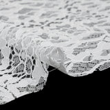 Corded Raschel Lace Panel with Finished Edges - Ivory All-Over Flowers and Leaves