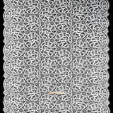 Corded Raschel Lace Panel with Finished Edges - Ivory All-Over Flowers and Leaves