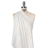 Corded Raschel Lace Panel with Finished Edges - Ivory All-Over Flowers and Leaves