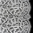 Corded Raschel Lace Panel with Finished Edges - Ivory All-Over Flowers and Leaves