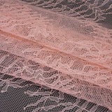 Raschel Lace Panel with Finished Edges - Blossom Pink Delicate Leafy Vines on Net
