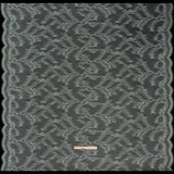 Raschel Lace Panel with Finished Edges - Dusty Aqua Delicate Leafy Vines on Net