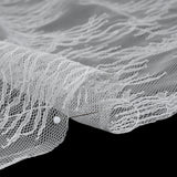 Raschel Lace Panel with Finished Edges - Ivory Delicate Leafy Vines on Net