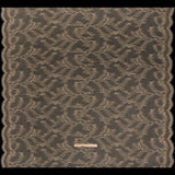 Raschel Lace Panel with Finished Edges - Buff Delicate Leafy Vines on Net