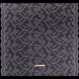 Raschel Lace Panel with Finished Edges - Lavender Delicate Leafy Vines on Net