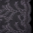 Raschel Lace Panel with Finished Edges - Lavender Delicate Leafy Vines on Net