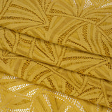 Stretch Raschel Lace with Finished Edges - Rich Gold Flying Fans