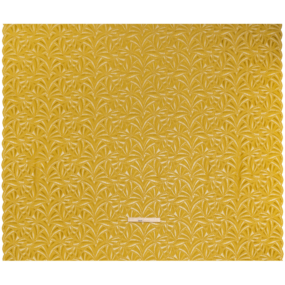 Stretch Raschel Lace with Finished Edges - Rich Gold Flying Fans