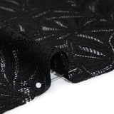 Stretch Raschel Lace with Finished Edges - Black Flying Fans