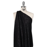 Stretch Raschel Lace with Finished Edges - Black Flying Fans