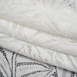 Stretch Raschel Lace with Finished Edges - Ivory Flying Fans