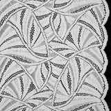 Stretch Raschel Lace with Finished Edges - Ivory Flying Fans