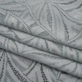 Stretch Raschel Lace with Finished Edges - Silver Flying Fans