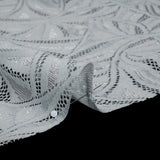 Stretch Raschel Lace with Finished Edges - Silver Flying Fans
