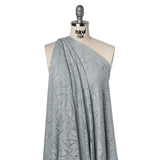 Stretch Raschel Lace with Finished Edges - Silver Flying Fans