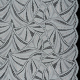 Stretch Raschel Lace with Finished Edges - Silver Flying Fans
