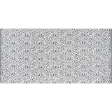 Stretch Raschel Lace with Metallic Spots - Silver and Ivory Fancy Leaves and Flowers