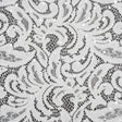 Stretch Raschel Lace with Metallic Spots - Silver and Ivory Fancy Leaves and Flowers