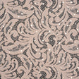 Stretch Raschel Lace with Metallic Spots - Blush and Gold Fancy Leaves and Flowers