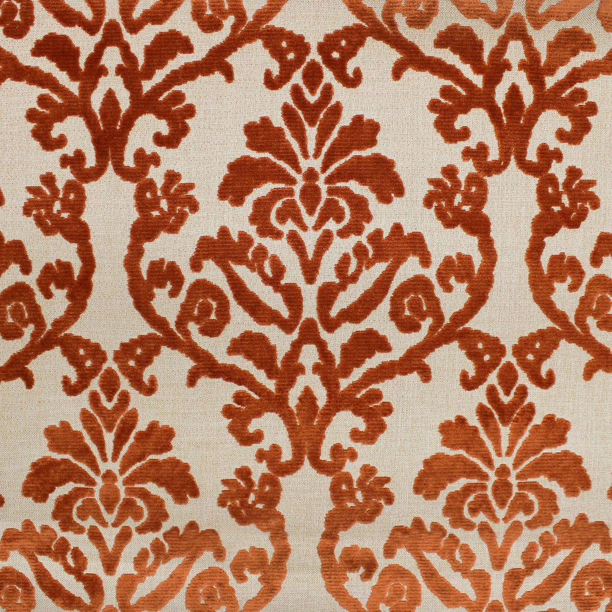 Klume Damask Chenille Fabric - Linen Look Base, 56" Width (1 Yard)