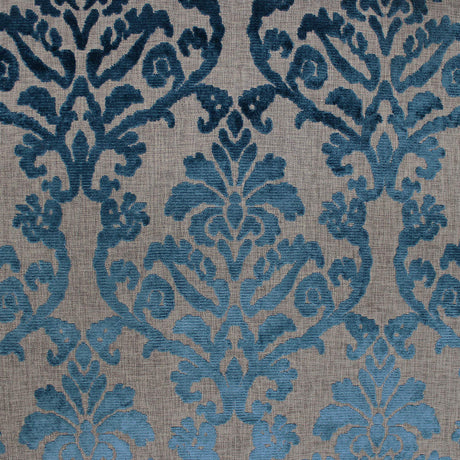 Klume Damask Chenille Fabric - Linen Look Base, 56" Width (1 Yard)