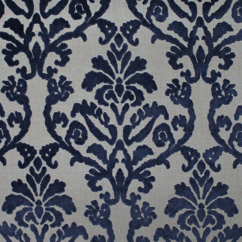 Klume Damask Chenille Fabric - Linen Look Base, 56" Width (1 Yard)