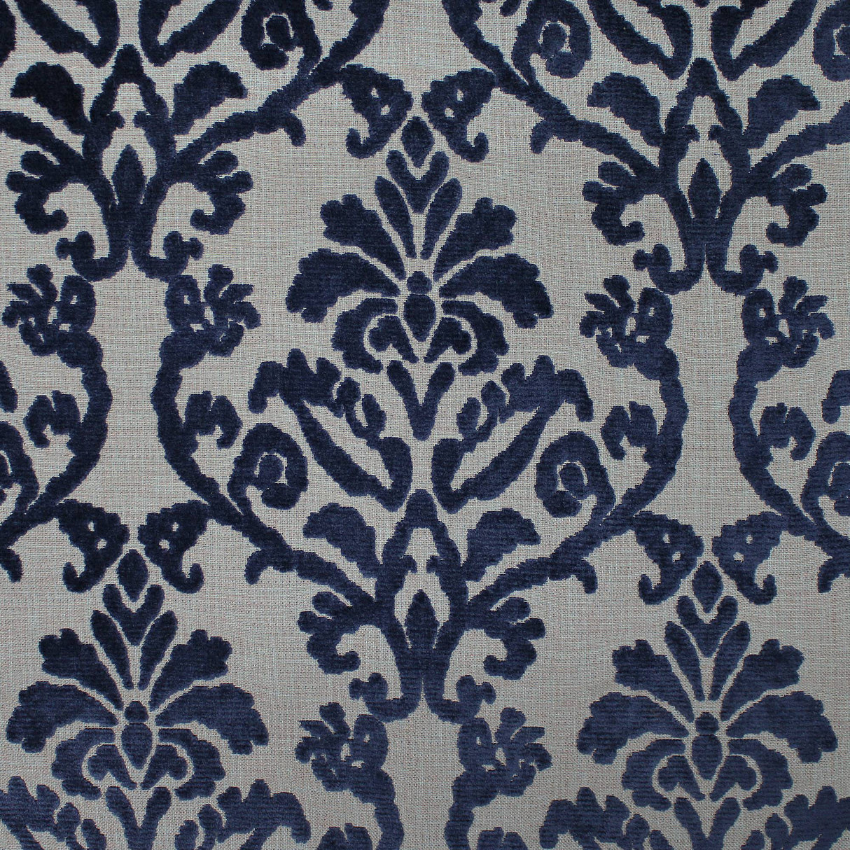 Klume Damask Chenille Fabric - Linen Look Base, 56" Width (1 Yard)