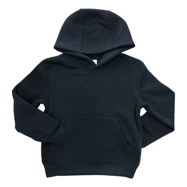 Fleece Hoodie Fleece Fabric - Black, Navy, Dark Grey, Light Grey, Pullover, Hooded, Long Sleeve, 4/5-16 (1 Piece)