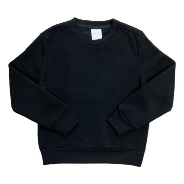 Fleece Crewneck Fleece Fabric - Navy, Light Grey, Dark Grey, Black, Crewneck, Boys Uniform (1 Piece)