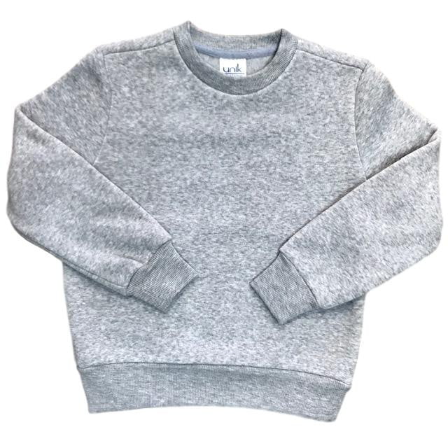 Fleece Crew Neck Fleece Fabric - Light Grey, Burgundy, Navy, Dark Grey, Black, Crew Neck, Boys Uniform (1 Piece)