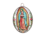 1.25 x 2 Inch Gold Two Sided Oval Frame Our Lady of Guadalupe Charm Pendant Pack of 12