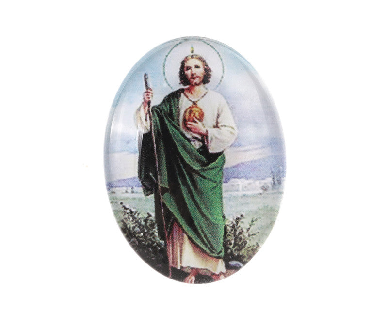 1.25" x 1.5" St. Judas Oval Dome Shaped Flatback Charm - Pack of 50