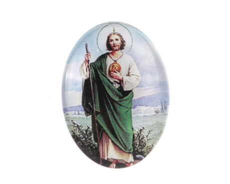1 x 1.25 Inch Saint Judas Oval Dome Shaped Flatback Charm Pack of 50