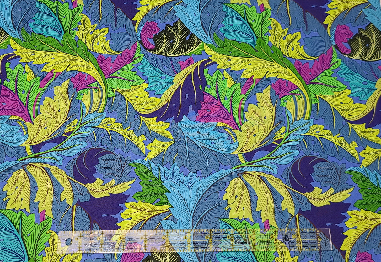 Quilting Cotton Floral Acanthus Cobalt Kaffe Fassett x Morris & Co.