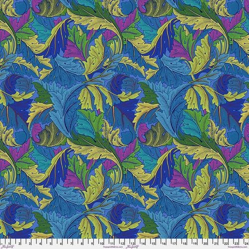 Quilting Cotton Floral Acanthus Cobalt Kaffe Fassett x Morris & Co.