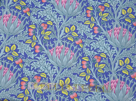 Quilting Cotton Kaffe Fassett x The Original Morris & Co. Floral Artichoke Blue 100% Cotton