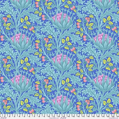 Quilting Cotton Kaffe Fassett x The Original Morris & Co. Floral Artichoke Blue 100% Cotton