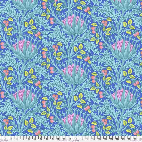 Quilting Cotton Kaffe Fassett x The Original Morris & Co. Floral Artichoke Blue 100% Cotton