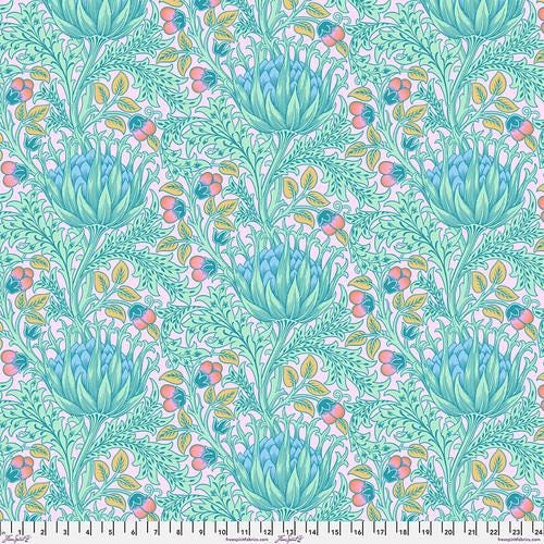 Quilting Cotton Kaffe Fassett x The Original Morris & Co. Floral Artichoke Lavender
