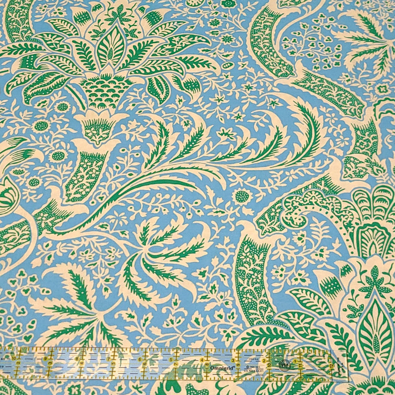 Quilting Cotton Kaffe Fassett x Morris & Co. Floral Indian Aqua