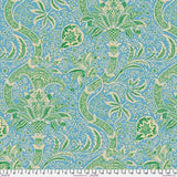 Quilting Cotton Kaffe Fassett x Morris & Co. Floral Indian Aqua