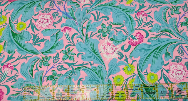 Quilting Cotton Kaffe Fassett x The Original Morris & Co. Floral Leicester Aqua